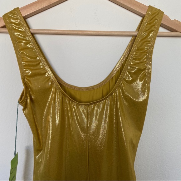 NWT Vintage Anne Klein Metallic Gold Bodysuit - Picture 4 of 8
